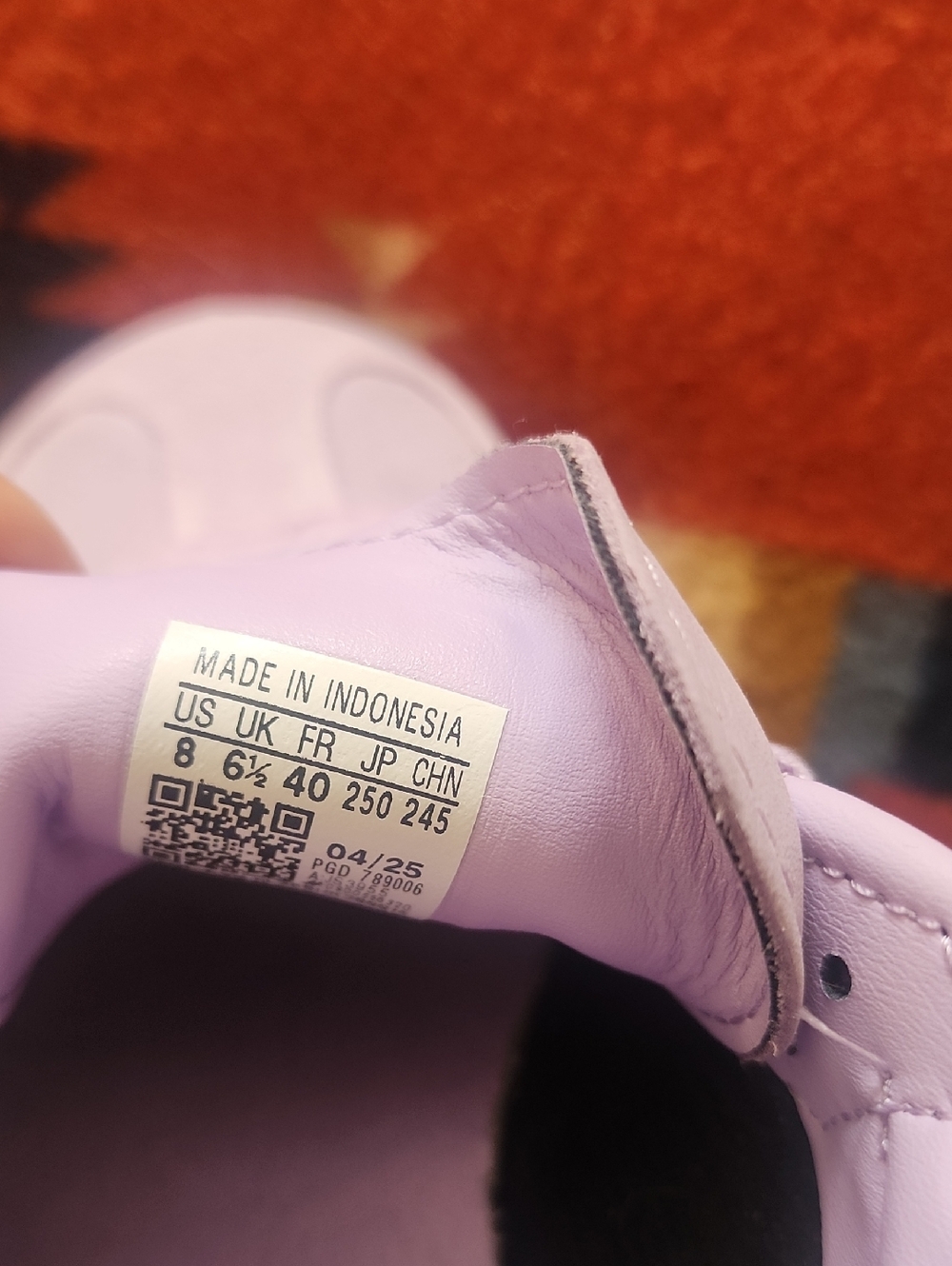 adidas Lavender Low-Top Samba Womens Suede Sneakers - Size 8 - Picture 5 of 7